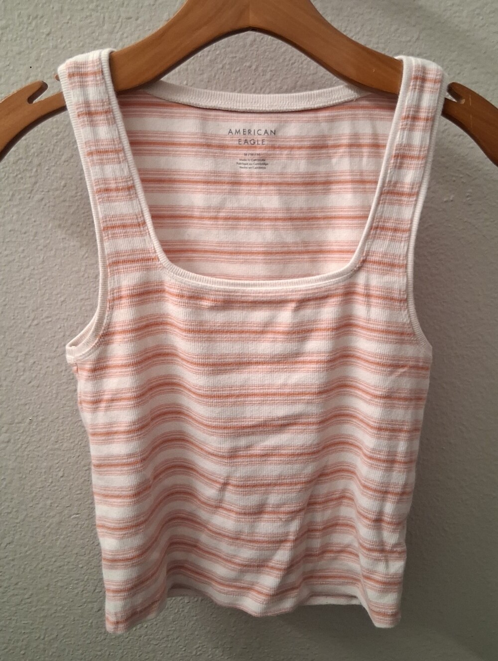 American Eagle Striped Crop Top Tank Top Medium